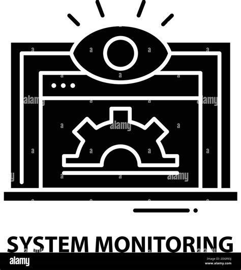 System Monitoring Icon Black Vector Sign With Editable Strokes