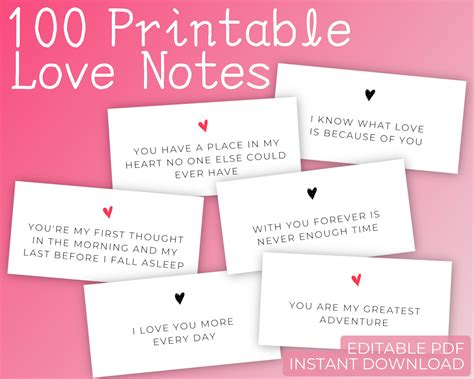 Love Notes Printable Love Notes Cards Mini Love Messages Etsy