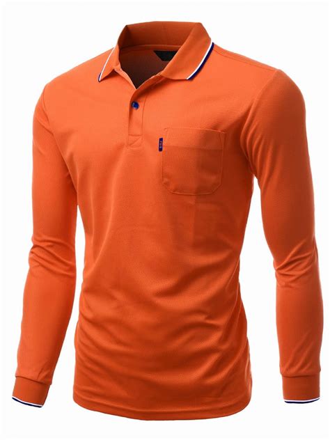 Fashionoutfit Fashionoutfit Mens Basic Collar Polo Long Sleeve