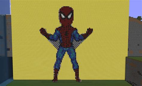Pixel Art Spiderman Minecraft Project