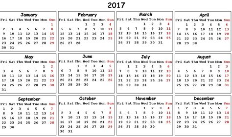 Free Printable Calendar 2017 Holiday Calendar
