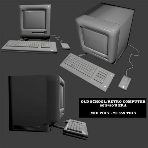 Old Retro Computer 3d Model