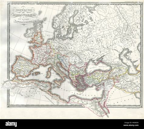Mapa De 1850 Del Imperio Romano Como Dividido En Oriente Y Occidente