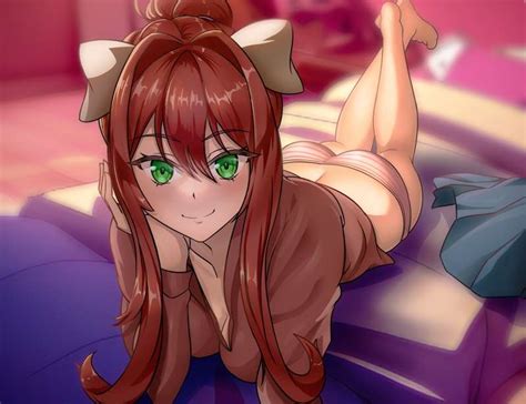 Rule 34 1girls Ass Bed Doki Doki Literature Club Dylanmac72 Female Only Green Eyes Laying