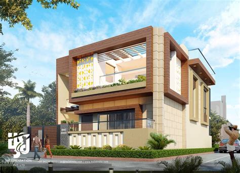 A front elevation barricade house design. #villa #bungalow #architecture #architects #archdaily # ...