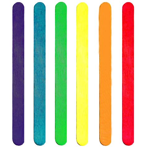Beadnova Colored Popsicle Sticks Long Wooden Craft Stick Natural Wood