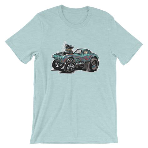 1963 Vette Gasser Hot Rod Cartoon T Shirt Cartoon Corvette