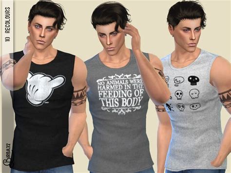 Birba32s Tank Top Man Sims 4 Men Clothing Sims 4 Male Clothes Sims