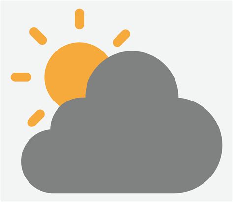 Cloudy Weather Icon Sun Behind Cloud Weather Forecast Icon For Cloudy