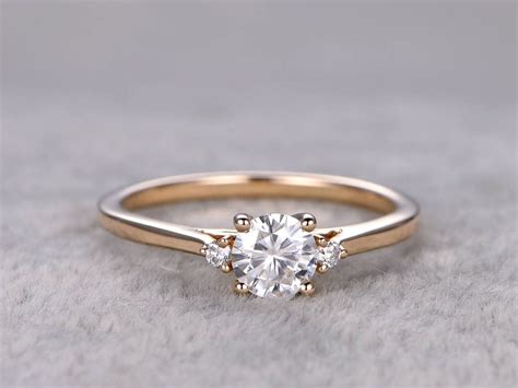 Best place to buy an engagement ring? Moissanite Diamond Engagement Rings Yellow Gold 14k/18k 0 ...