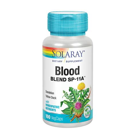 Solaray Blood Blend Sp 11a With Homeopathic Nutrients Healthy Blood