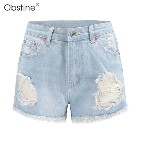 Apparel Summer Vintage Ripped Hole Fringe Denim Shorts Women Casual