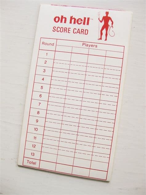 Items Similar To Vintage Oh Hell Score Card Pad 18 Pages On Etsy