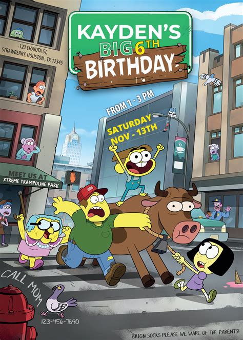 Big City Greens Birthday Invitation Oscarsitosroom Birthday