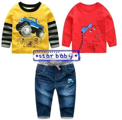 BC180 Setelan Anak Jeep Dino Size 2th 3th 4th 5th 6th Rp 142.000 (ready) | Setelan