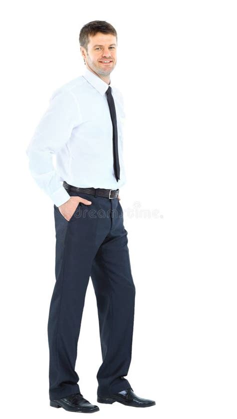 Full Body Portrait Of Happy Smiling Young Business Man Stock Image