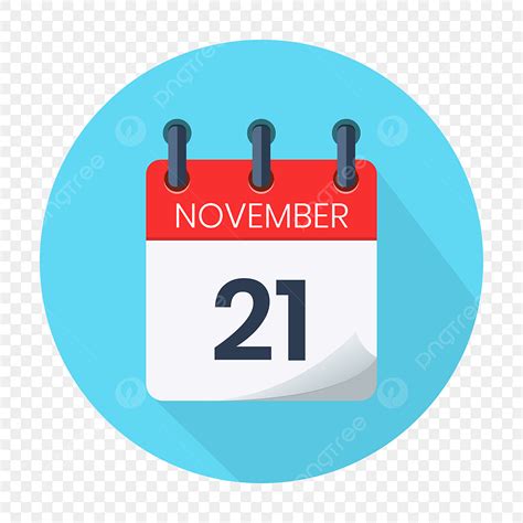 November Month Clipart Png Images November 21 Vector Daily Calendar