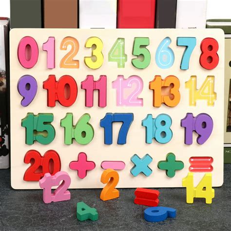Yesbay Alphabet Abc Numbers Wooden Puzzles Board Educational Children