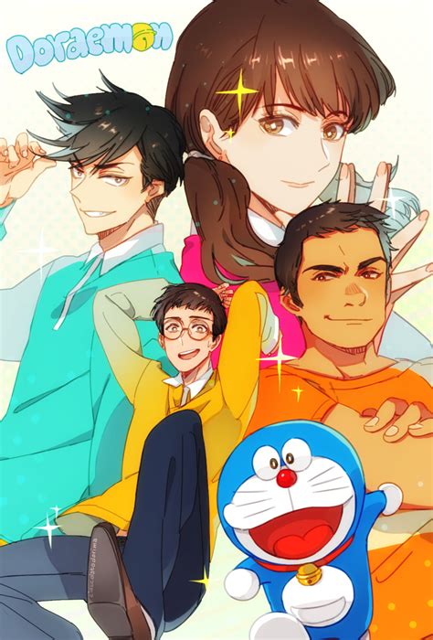 Doraemon Nobi Nobita Minamoto Shizuka Gouda Takeshi And Honekawa Suneo Doraemon Drawn By