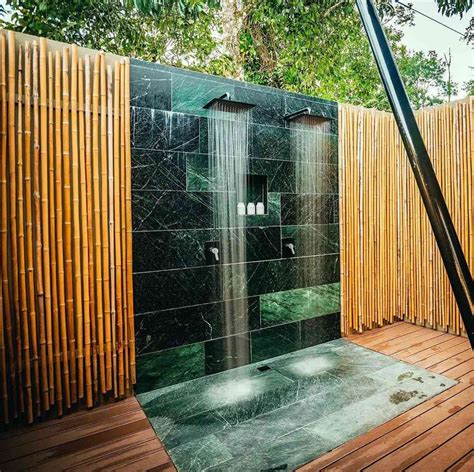 Outdoor Shower Ideas For Your Backyard Or Surf Shack Outdoor Pool Shower Outdoor Shower