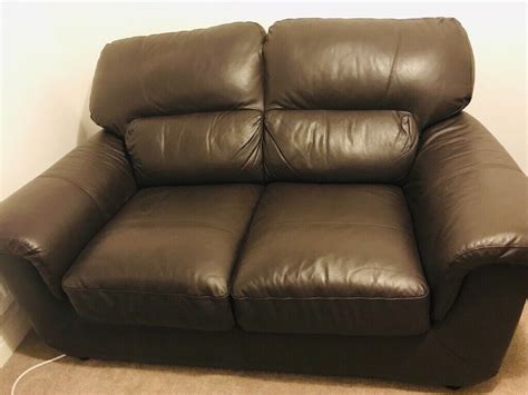 2 Seater Brown Leather Sofa In Grantham Lincolnshire Gumtree