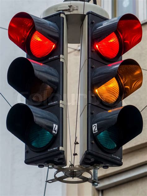 Traffic Light With Red Light Stock Image Colourbox