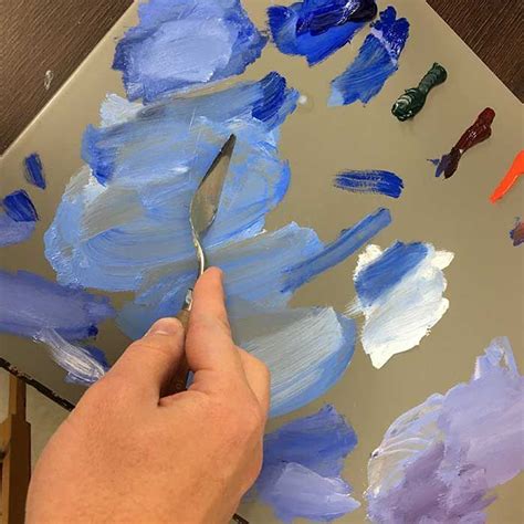 Color Mixing With A Palette Knife Acrylic Painting Lessons Abstract