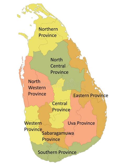 Labeled Map Of Sri Lanka With States Cities Capital