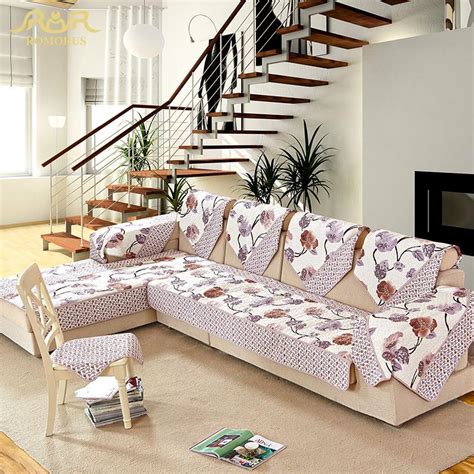 Sofa covers generally come in two designs: ROMORUS Decorative Sofa Cover Sectional Non slip Cover ...