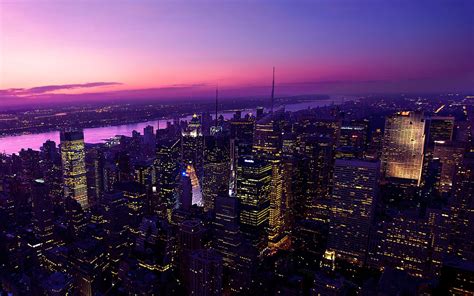 New York City Sunset City Cityscape Wallpapers Hd Desktop And