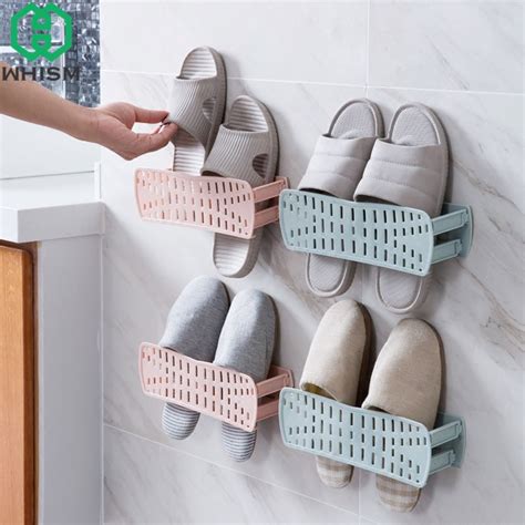 Whism Wall Mounted Plastic Shoes Shelves Creative Shoe Storage Racks