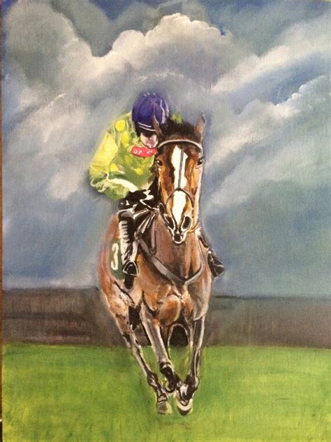 Items Similar To Original Oil Painting Horse Racing On Etsy