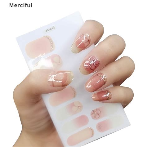 [merciful] 3d bronzing nail art sticker self adhesive fingernail wraps full cover decal ph