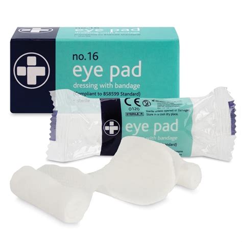 No16 Eye Pad Dressing With Bandage X 10 Fullis