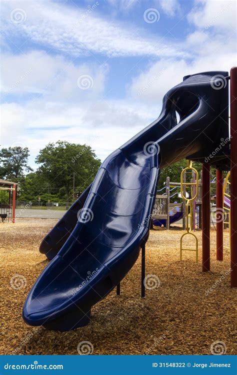 Playground Slide Stock Photo Image Of Blue Playing 31548322