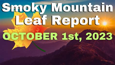 Smoky Mountain Fall Foliage October 1st 2023 Youtube