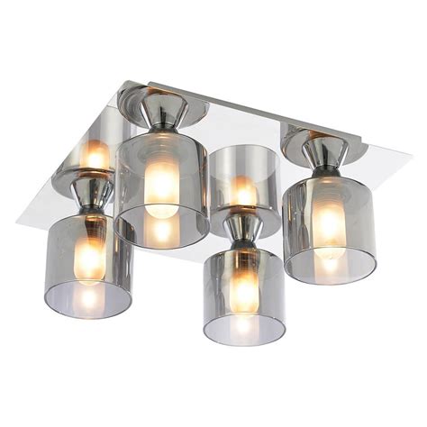 Vanity lights come in a wide variety of shapes and sizes 1 in older homes, incandescent light fixtures are often mounted directly to an electrical box. Tarum Bathroom Ceiling Light 4 light Flush- Chrome from ...