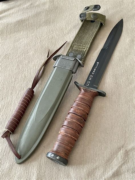 Ww Ii Us M3 Camillus Blade Marked Trench Fighting Knife M8 Bmco