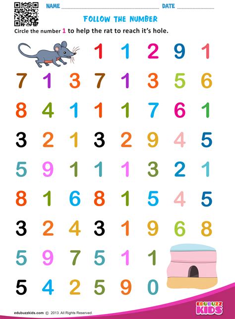 Preschool Numbers 1-7 Worksheets