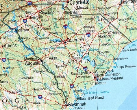 South Carolina Map South Carolina North Carolina Map Printable Maps