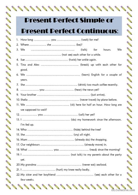 Present Perfect Simple And Continuous Online Workshee Vrogue Co