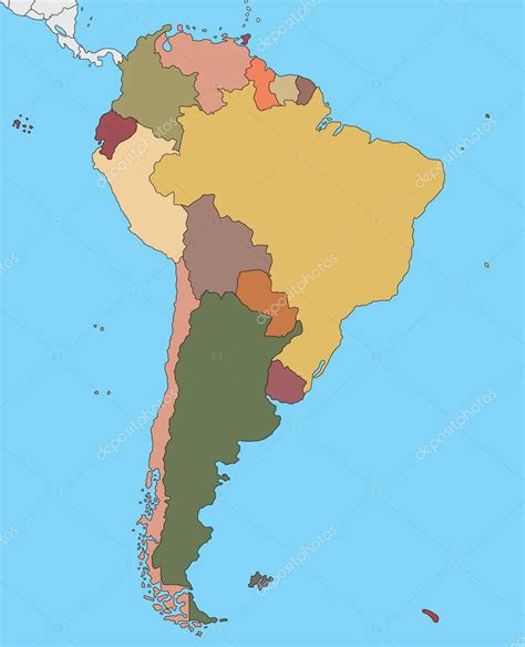 Colorido Mapa Politico Da America Do Sul Vetor E Ilus Vrogue Co