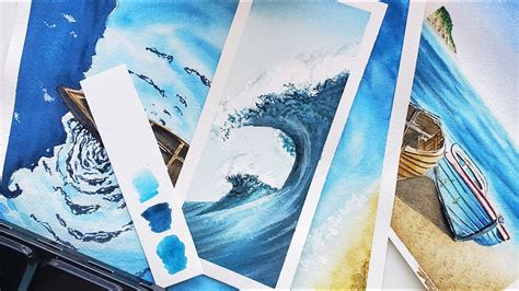 We do love photo's in a tutorial! Watercolor wave || painting wave with watercolors ...