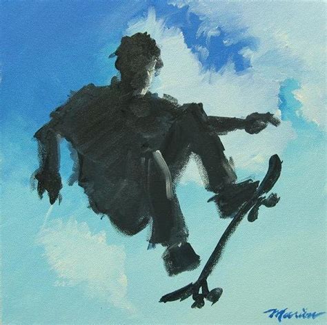 Skateboarding Original Painting Skateboarder 12x12 In In 2020