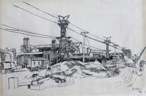 Industrial Site Drawing By Ylli Haruni