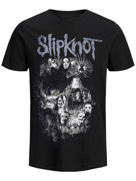 Slipknot Skull Group Mens Black T Shirt Wicked Things