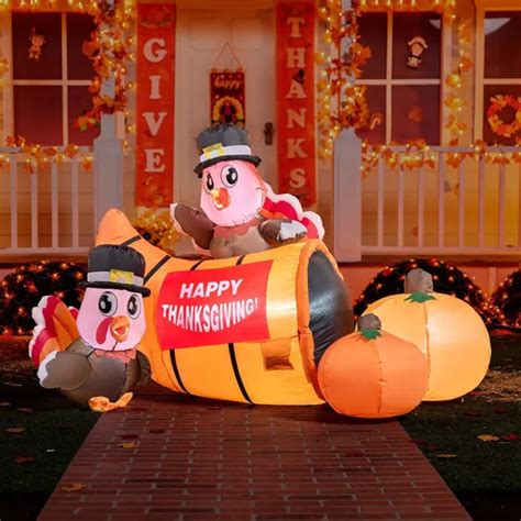 Thanksgiving Turkey Cornucopia Airblown Inflatable Decor Blow Up Led Autumn Yard 119 99 Picclick