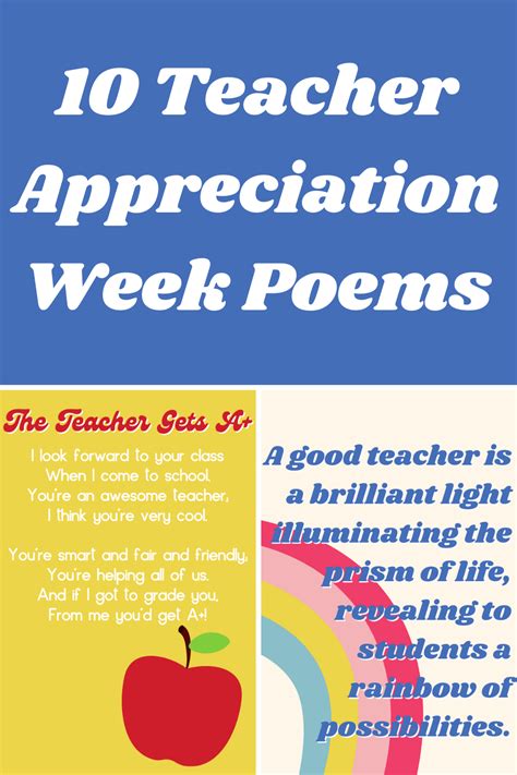 10 Thoughtful Teacher Appreciation Week Poems Darling Quote