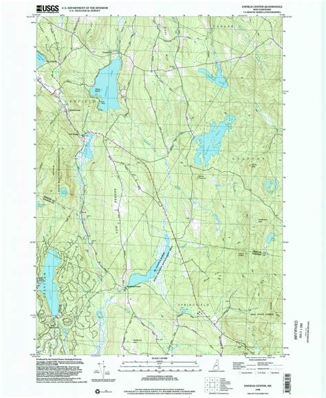 Enfield Center New Hampshire 1998 2002 Usgs Old Topo Map Reprint 7x7