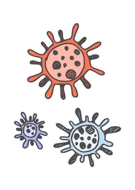 Simple Drawing Of Bacteria In Color Viruses New 3770265 Vector Art At